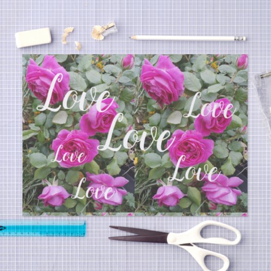 Roze Roos Bloemvederdag liefde Tissuepapier (Craft)