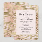 Roze Roos Blush Goud Zebra Dierenprint    Kaart (Voorkant / Achterkant)