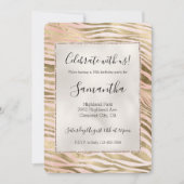 Roze Roos Blush Goud Zebra Dierenprint Kaart (Voorkant)