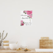 Roze Roos Boeket Bloemstuk Bruiloft Gastboek Bruil Poster (Keuken)