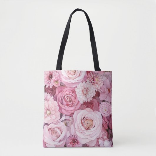 Roze Roos Boeket Bloemstuk Kunst | Tote Bag (Voorkant)
