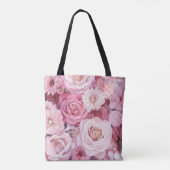 Roze Roos Boeket Bloemstuk Kunst | Tote Bag (Achterkant)