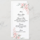 Roze roos boeket menu voor quinceañera (Voorkant / Achterkant)