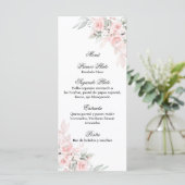Roze roos boeket menu voor quinceañera (Staand voorkant)