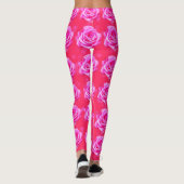 Roze Roos Bokeh, Glitter Roze Dames Leggings (Achterkant)