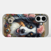 Roze Roos Border Collie iPhone / iPad hoesje (Achterkant (horizontaal))