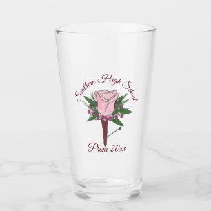 Roze Roos Boutonniere Bachelor Party Prom Bloemen Glas