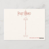 Roze Roos Briefkaart (Achterkant)