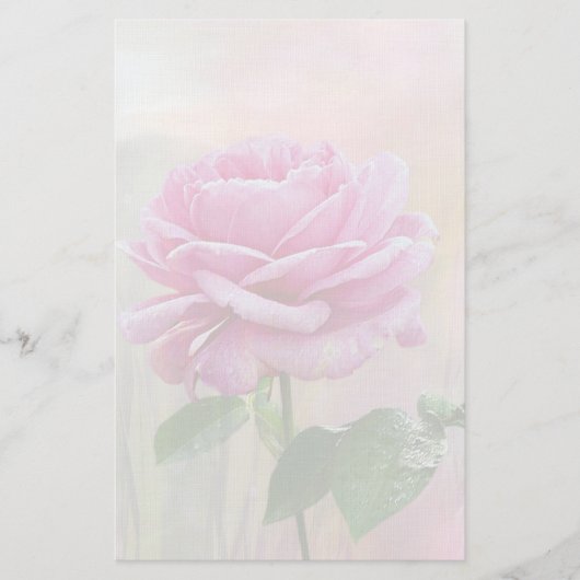 Roze Roos Briefpapier (Voorkant)