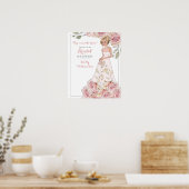 Roze Roos Bruid Bruiloft Feest Welkom Poster (Keuken)