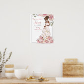 Roze Roos Bruid Bruiloft Feest Welkom Poster (Keuken)