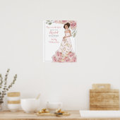 Roze Roos Bruid Bruiloft Feest Welkom Poster (Keuken)