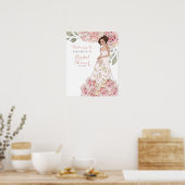 Roze Roos Bruid Bruiloft Welcome  Poster (Keuken)