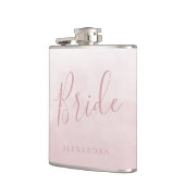 Roze Roos Bruid Trouw Favor Naam Geschenk Heupfles (Links)