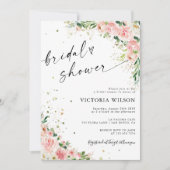 Roze Roos Bruidsjurk Uitnodiging (Voorkant)