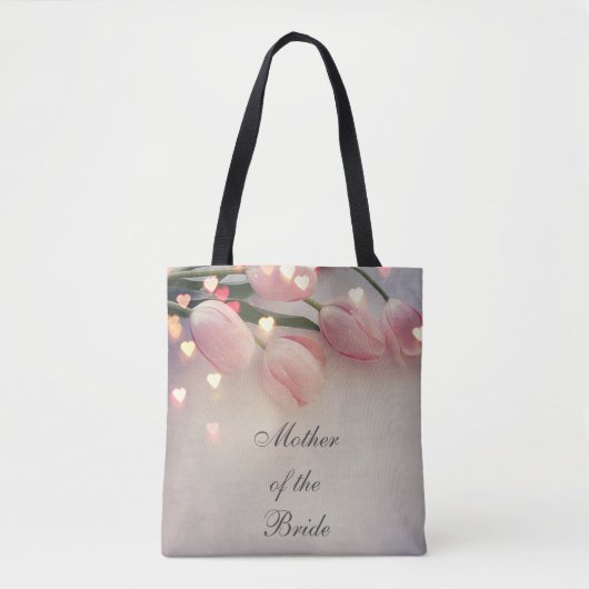 Roze roos bruidsmoeder boodschappentas tote bag (Voorkant)
