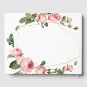 Roze  Roos bruiloft Gastenboek (Achterkant)