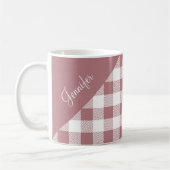 Roze Roos Buffalo Pset Check Patroonnaam Koffiemok (Links)