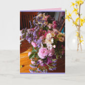 Roze  Roos Bunch bloemen Vase Kaart (Gele Bloem)