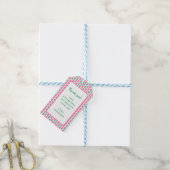 Roze Roos Cadeaubijslage Cadeaulabel (Met Touw)