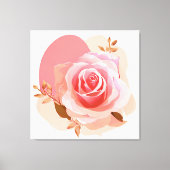 Roze Roos Canvas Afdruk (Voorkant)