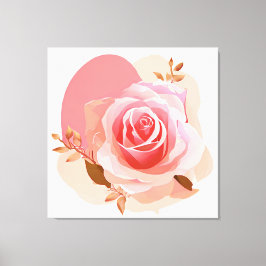 Roze Roos Canvas Afdruk
