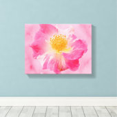 Roze Roos Canvas Afdruk (Insitu (Houten vloer))