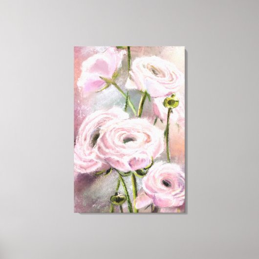 Roze Roos Canvas Print - Schilderij (Voorkant)