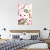 Roze Roos Canvas Print - Schilderij (Insitu (Slaapkamer))