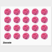 Roze Roos Close-Up Ronde Sticker (Vel)