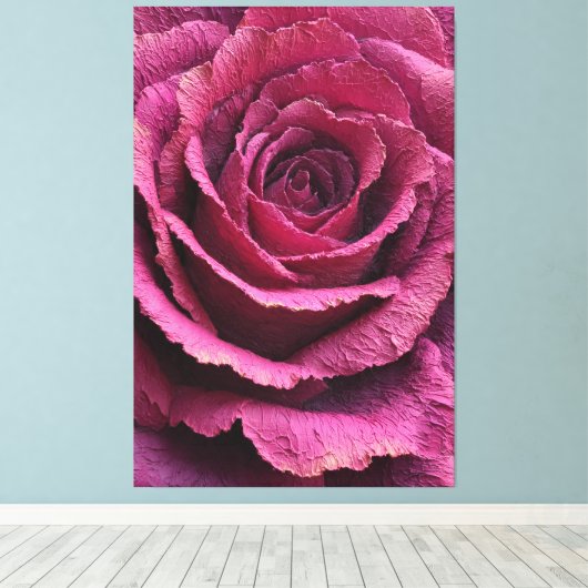 Roze Roos Close-Up Textuur Abstracte Wandkunst Canvas Afdruk (Insitu (Houten vloer))