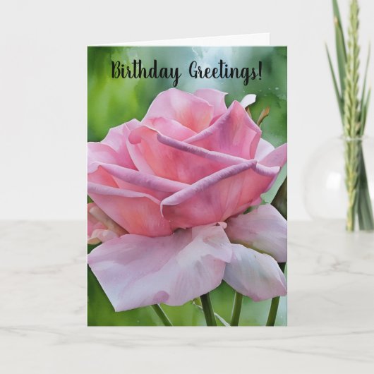 Roze Roos Close-up Tuin Kunst Verjaardag Kaart (Voorkant)