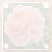 Roze Roos Coster Glazen Onderzetter (Achterkant)
