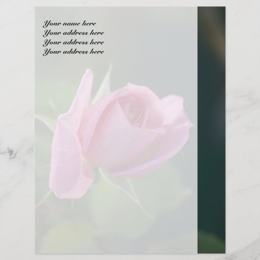 Roze Roos Custom Briefhoofd (Voorkant)
