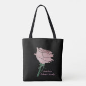 Roze roos - delicaat en heerlijk zwart tote bag (Achterkant)
