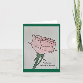 Roze Roos - Delicate en mooie blanco Wenskaart Bedankkaart