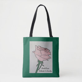 Roze roos - Delicate en mooie Hunter Green Tote Bag