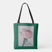 Roze roos - Delicate en mooie Hunter Green Tote Bag (Achterkant)