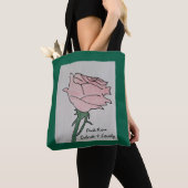 Roze roos - Delicate en mooie Hunter Green Tote Bag (Dichtbij)