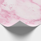 Roze Roos Delicate Witte Marmer Gesmolten Pastel V Cadeaupapier (Hoek)