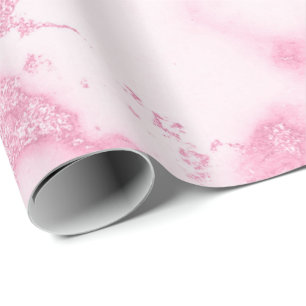 Roze Roos Delicate Witte Marmer Gesmolten Pastel V Cadeaupapier
