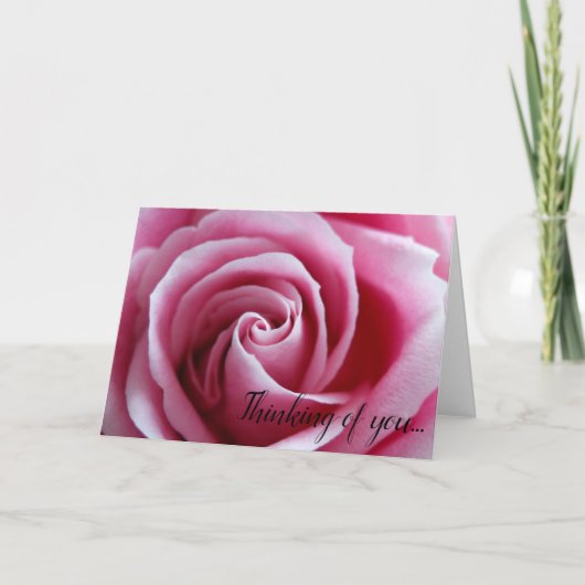 Roze Roos Denk Aan Jou Kaart (Voorkant)