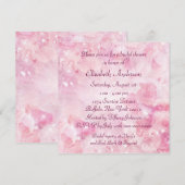Roze Roos Diamanten Roze Bruiloftsfeest Kaart (Voorkant / Achterkant)