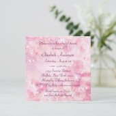 Roze Roos Diamanten Roze Bruiloftsfeest Kaart (Staand voorkant)