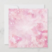 Roze Roos Diamanten Roze Bruiloftsfeest Kaart (Achterkant)