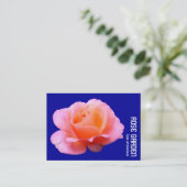 Roze Roos (Diepblauw) Visitekaartje (Staand voorkant)