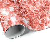 Roze roos donker koraal glanzend glitter schittert cadeaupapier (Rol Hoek)