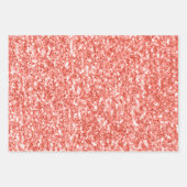 Roze roos donker koraal glanzend glitter schittert inpakpapier vel (Voorkant)