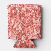 Roze roos donker koraal glitter fonkelt Monogram Blikjeskoeler (Achterkant)