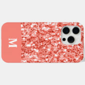 Roze roos donker koraal glitter fonkelt Monogram Case-Mate iPhone Case (Achterkant (horizontaal))